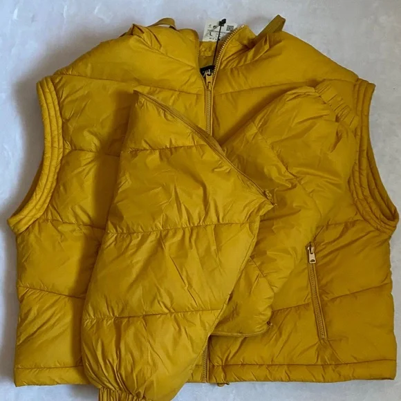 Zara Mustard Yellow Hooded Puffer Jacket - Picture 10 of 14